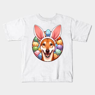 Cirneco dell'Etna with Bunny Ears Celebrates Easter Kids T-Shirt